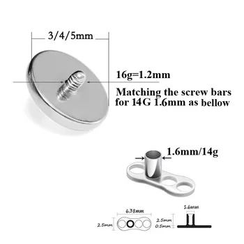 1 Komplet Titan CZ Crystal Kožni Sidro Površinski Piercing Gornja Koža Ronilac Baze Seksi Tijelo Nakit Mikro Kožni Piercing