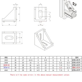 10шт kutni priključak aluminijski kutni spojni nosač stezna detalj 2020 3030 4040 4545 serija industrijski aluminijski profil