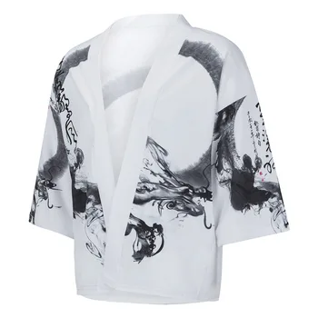 2020 Proljeće Ljeto Ulica Odjeća Хаори Muška Юката Самурайский Japanski Kardigan Muška Kineski Slika Maskara Print Kimono