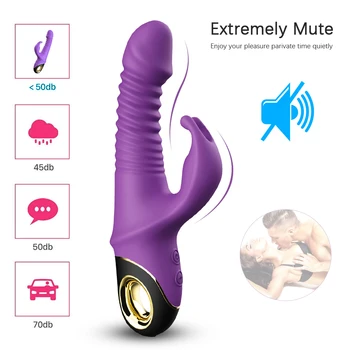 2021 Rabbit Vibrator Za Žene Automatsko-Teleskopski Rotacija G-Spot Stimulator Klitorisa Ženska Masturbacija I Seks-Igračke Za Odrasle