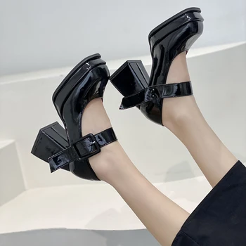 2022 godine Nova Proljetna Ženske cipele Mary Jane na Visoku petu u retro stilu s trga peta i platforma u stilu Лолиты za Zabave, bankete, Funky Malčice ženske cipele