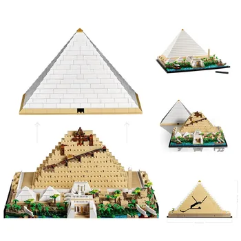 2022 Novi 21058 EGIPAT Velika Piramida u Gizi Model Urbane Arhitekture Pogled na Ulicu Gradivni Blokovi Skup DIY Prikupljene Igračke Poklon