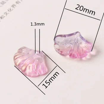 20x15 mm Lista Ginkgo Oblik Kristalno Staklo Slobodni Obrt Perle Top Izbušene Privjesci za Naušnica Izrada Nakita DIY Obrt