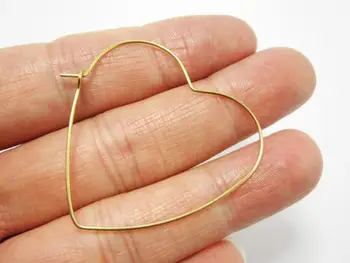 20шт Mesing uho hoops 37x0,7 mm Srce liječi mesing uho žice Geometrijski zaključke za ušna školjka R344