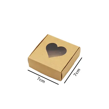 24/50 kom Kraft-Papir, Kartonska Poklon Kutija S Сердечком Oblik PVC Prozori Valentinovo Svadbeni Nakit Kutije za Pakiranje
