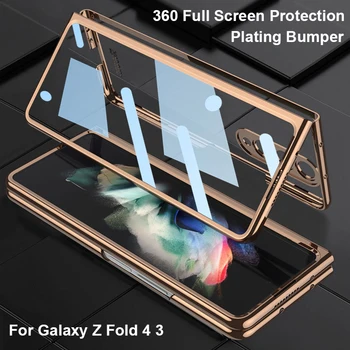 360 Preko Cijelog Ekrana Zaštitna Torbica Za Samsung Galaxy Z Fold 4 Prednji Poklopac Od Kaljenog Stakla Branik Prozirni Akril Torbica Za Telefon Fold 3
