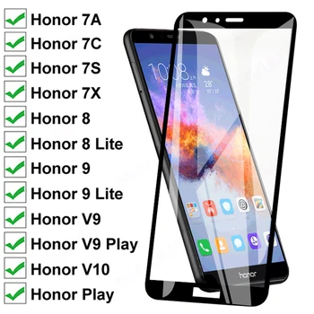 9D Potpuna Pokrivenost Od Kaljenog Stakla Za Huawei honor 7X 7A 7S 7C V9 Play Zaštitna Folija Za ekran Honor 8 9 Lite view 10 V10 Zaštitna Folija