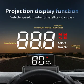 Auto GPS Glavnom Zaslonu Elektronika HPD Projektor, Zaslon Sustav Upozorenja o prekoračenju ograničenja Brzine Alarm Napona Na Vjetrobranskom Staklu Digitalni Brzinomjer