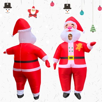 Božićni Cosplay Kostim za Odrasle Crveni Talisman Djed Mraz Napuhavanje Večernje Odijelo Uloga igranje Igra Disfraz