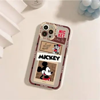 Disney animirani film Mickey Mouse Prozirna Torbica Za Telefon iPhone 14 Plus 11 12 13 Mini Pro Max Xs XR Kut Oka Blaga Poklopac Fundas 2022