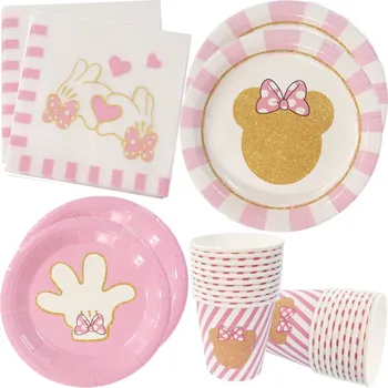 Disney Pink Minnie Mouse 1st Birthday Party za Jednokratnu upotrebu, Pribor za Jelo Dekoracije Za djevojčice korist večernje uređenje Zbirka