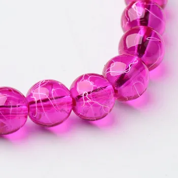 Drawbench Prozirne Staklene perle, Slikano sprej, Krug Slobodnih perle Za samostalnu izradu nakita 8 mm, oko 100 kom./cjedilu, 31,4 