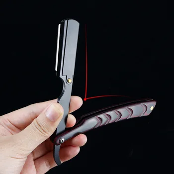 Drveni trimer ručno britva profesionalni ravno rub od nehrđajućeg čelika akutna brijač britva sklopivi nož za brijanje brijanje na veliko