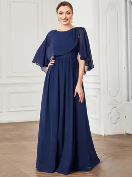 Elegantne haljine za majku Mladenke S okruglog izreza šifona Trapeznog oblika Ever Pretty 2023 Nove ženske večernje Haljine Vestidos De Noche