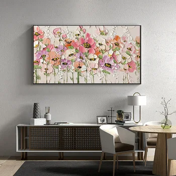 GATYZTORY 60x120 cm Slikanje Po Brojevima Ružičasti Cvjetovi Platnu Slike Za Crtanje Veliki Veličina Ulje na platnu Ručno Oslikana Ukras Kuće