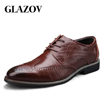GLAZOV/visoko Kvalitetne Nove muške modeliranje cipele-Oxfords od prave kože s rupom tipa 
