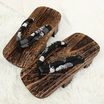 Gospodo Japanske Tradicionalne Sabo Geta Drvene Cipele Samuraj Japanke Ulične Papuče Ljetnih Aktivnosti Na Plaži Anime Cosplay Sandale