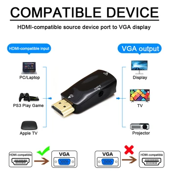 HDMI-kompatibilnu VGA konverter HD 1080P SA Аудиопередачей HD2VGA Priključak Adaptera Za Računala DVD Laptop Tablet Telefona
