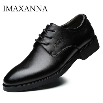 IMAXANNA/Muška obuća; Luksuzne Marke svadbene cipele od prave kože u poslovnom stilu; Muška Klasična Kožna obuća; Velike Veličine 38-47