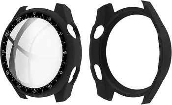 Kaljeno Staklo + Torbica za Huawei Watch 3 Pro 48 mm Branik u obliku Školjke Mat PC Sve Oko Zaštitni poklopac Huawei Watch 3 Zaštita Zaslona