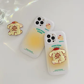 Kawaii Sanrio Pom Pom Purin Luksuzni Nosač Torbicu Za iPhone 13 12 11 Pro Max XS XR MAX X Par Anti-kap Mekana Torbica Fundas