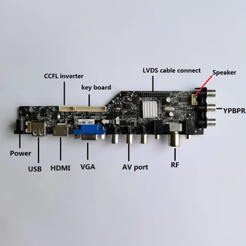 Kit naknade kontroler za LP141WX1 (TL) (A2) LP141WX1 TV VGA USB AV DVB-C Digitalni HDMI kompatibilan daljinski upravljač LCD 1280X800 14,1 