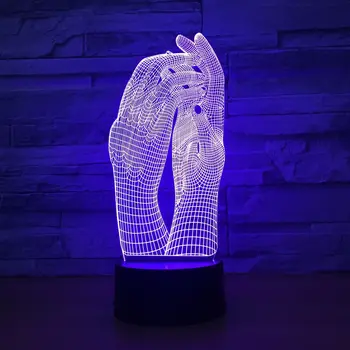 Ljubav Dvije Ruke Lijepa 3D Žarulja Led noćno svjetlo USB Dodirna Lampe za Ukras Večernje Smještaj Rasvjeta U Prostoru Vitičastu Lampa
