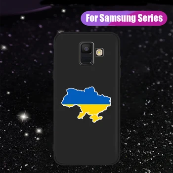 Luksuzna Torbica Zastavu Ukrajine za Samsung Galaxy A5 A6 A7 A8 A10 A30 A40 A50 A22 A32 A72 A82 J7 J8 Plus, Mekana Crna Torbica od TPU