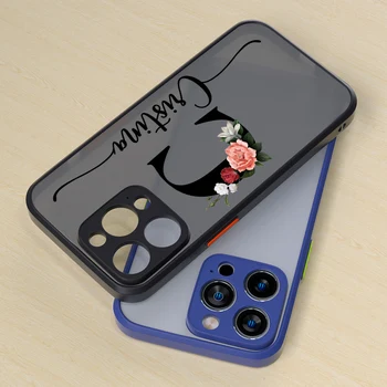 Luksuzni Korisničko Torbica Za Telefon s Imenom DIY Za iPhone 14 13 12 11 Pro Max X XS XR 7 8 Plus Personalizacija Prozirni Mat Mekana Torbica