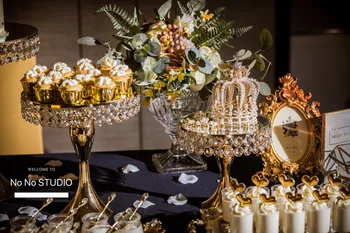 Luksuzni kristalnu vjenčanje visok kolač središnje dijelove stol za čokolade torta dekoracija prikaz stalak držač fondan tjestenine cupcake stol