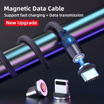Magnetni USB kabel za Punjenje Micro-USB Type C IProduct s led, Multi 3-u-1 Kabel Punjač za Android Telefon Magnetsko Punjač