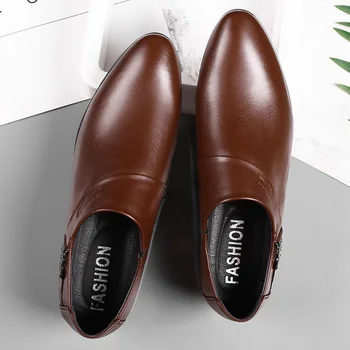 Muške Luksuzne Svadbene Cipele Kožne Elegantne Poslovne Cipele Muške Modeliranje Cipele za Muškarce 2020 Zapatos Plateado Hombre Schoenen Mannen