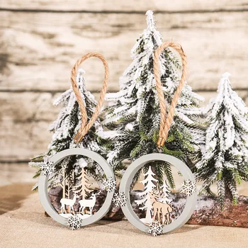 Novi božićni ukrasi kreativni trodimenzionalni los lutka privjesak Božićno drvce Privjesak božićni drveni privjesak obrt