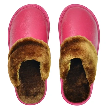 Papuče od prirodne Kože kravlja koža, par kućnih нескользящих muških i ženskih domaćih modnih svakodnevne cipele od PVC-a na mekim cipelama, zima 601