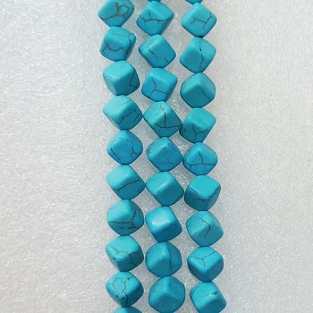 Prirodni Kamen Plavi Borovu Kamen Kvadrat Dijagonalno Perle 6-10 mm Slobodne Perle za Izradu Nakita DIY Ogrlica Narukvica Nakit 38 cm