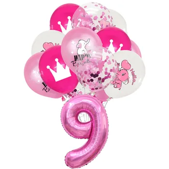 Roza Cvijet Slon Tema Djevojka Dječji Tuš Dekor Proizvodnja Posuda Za Jednokratnu Posuđe Folija Balon Za Dječji Rođendan Večernje Pribor
