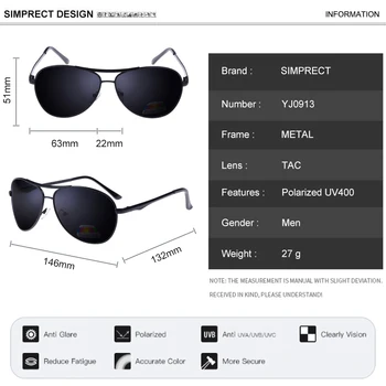 SIMPRECT Pilot Polarizirane Sunčane Naočale Za Muškarce 2022 Luksuzne Marke Dizajnerske Sunčane Naočale Modni Retro Vintage UV400 Za Vožnju Oculos