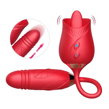 Stimulacija Klitorisa, Ružičasti Vibrator, Silikonska Seks-Igračka Za Žene, Push Protežu G Spot, Dildo, Lizanje, Sisanje, Vibrator Za Odrasle