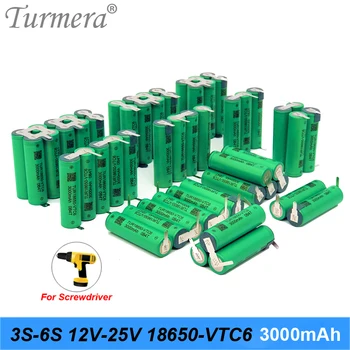 Turmera 3 S 12,6 4S 16,8 U 5S 21 U 6 S 25 U VTC6 Baterijski Blok TUR18650VTC6 3000 mah Baterija 30A za 18 Odvijač Baterija Prilagoditi
