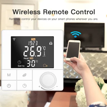 Tuya WiFi Pod Termostat s Grijanom Inteligentni Regulator Temperature za Vodene/Plinski Kotao Radi sa Alexa Google Home Rotirajući Gumb