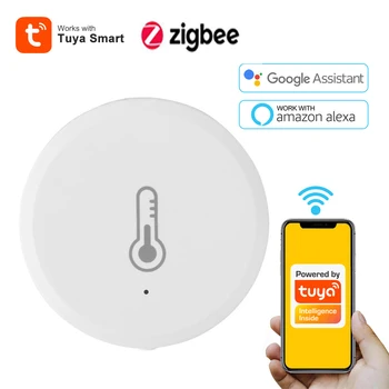 Tuya Zigbee Senzor za Temperaturu I Vlagu, Hygrometer, Termometar Detektor, Inteligentan Daljinski Upravljač s Alexa Google Home