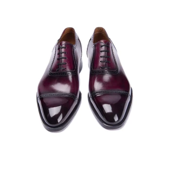 Velike dimenzije 38-48, Muške Kožne cipele ručne izrade u stilu Oxford, Muška Poslovna službena obuća