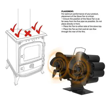 Ventilator za drvo-gorenje štednjak s toplinskom pogon, 10 Lopatica, Термоэлектрический Grijač Ventilator za drvo / drvo paljenjem plamenika, Učinkovitu Distribuciju topline