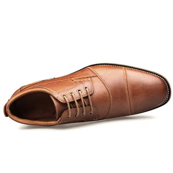 YIGER/ Novi gospodo modeliranje cipele; službena obuća; muška poslovna cipele ručne izrade; svadbene cipele Veličine od prave Kože čipka-up; Gospodo 0249