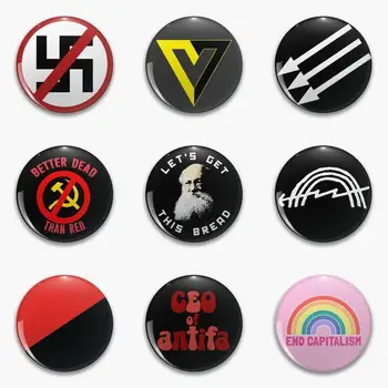 Антикоммунист za PDF Manifest Marksa i ponosa Soft tipka Pin Podesiva šešir Crtić broš Modni ikonu Pin na rever