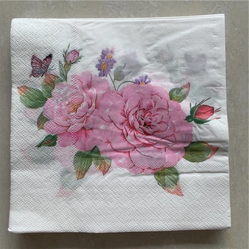 Декупаж vjenčanje vintage krpa od papira elegantan tkanina cvijet maramicu rođendan lijepe salvete dekor 20 dizajna